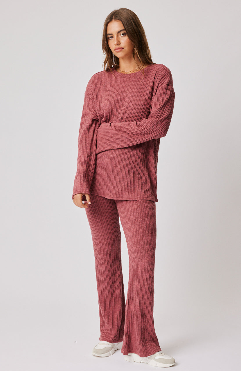 Demi Knit Pant - Berry Knit