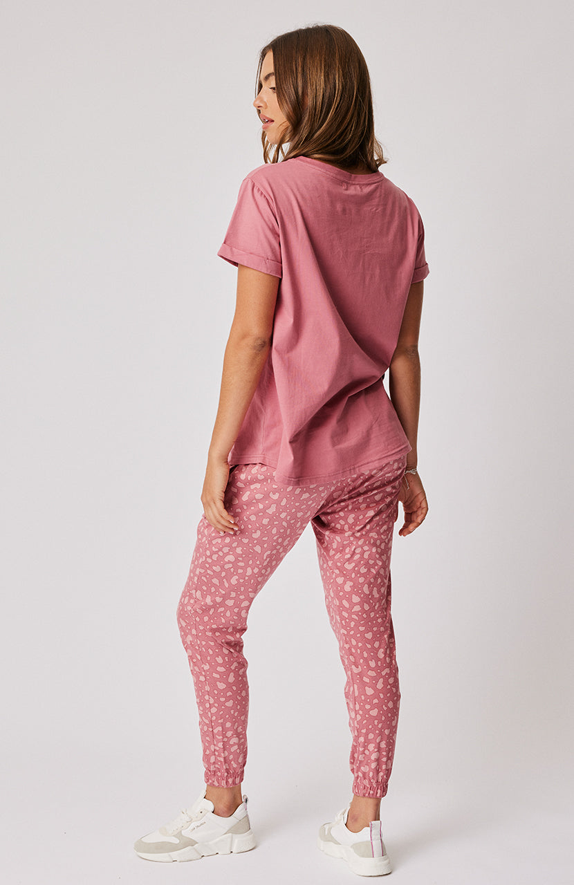 Comeback Pant - Merlot Leopard