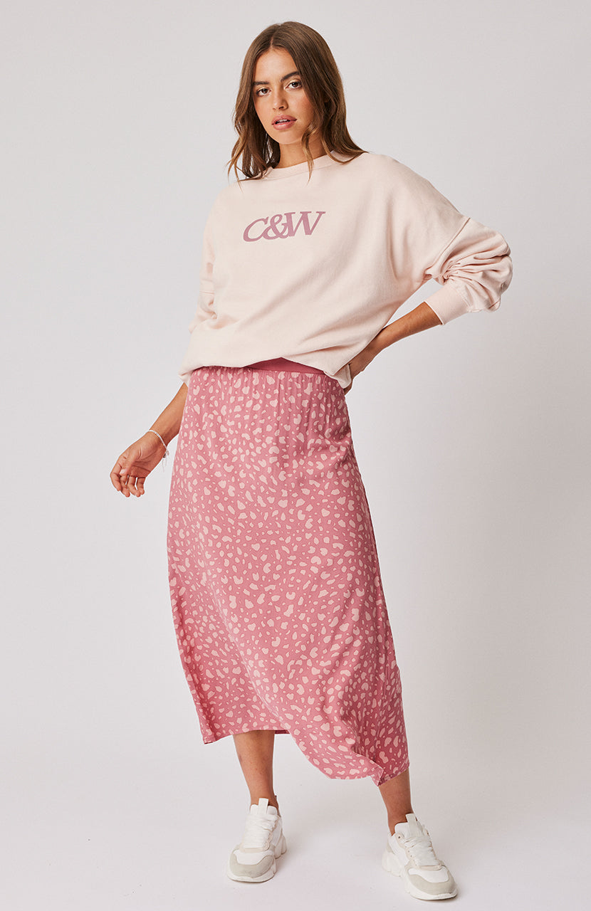 Ava Slip Skirt - Merlot Leopard