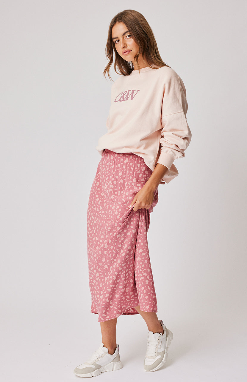 Ava Slip Skirt - Merlot Leopard