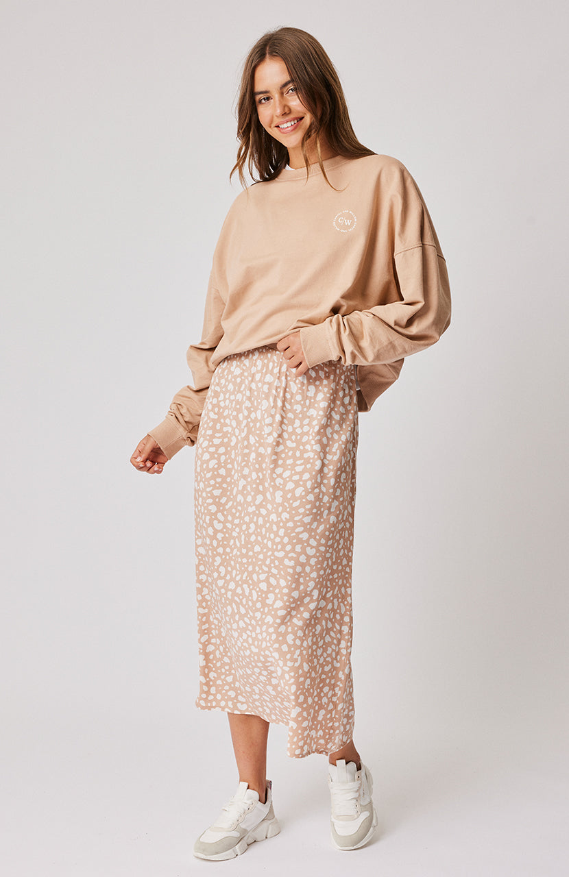 Ava Midi Skirt - Maple Leopard