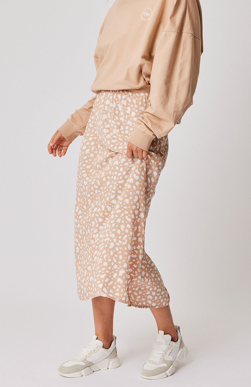 Ava Midi Skirt - Maple Leopard