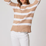 Ariel Knit Sweater - Maple / White Stripe
