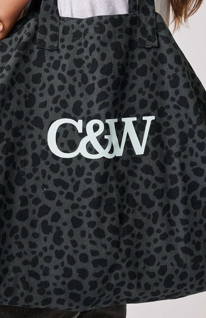 Olivia Tote Bag - Charcoal Leopard