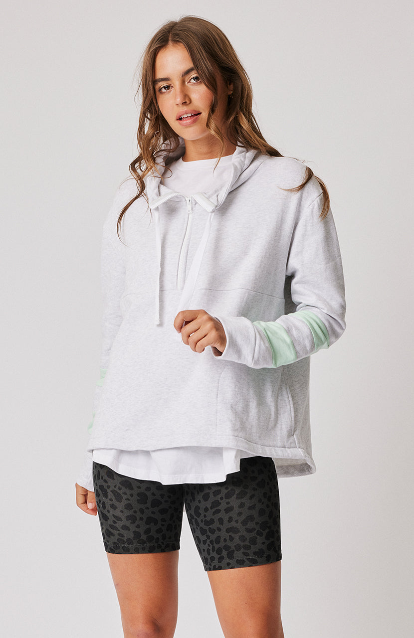 Lucie Half Zip Sweater - Grey Marle