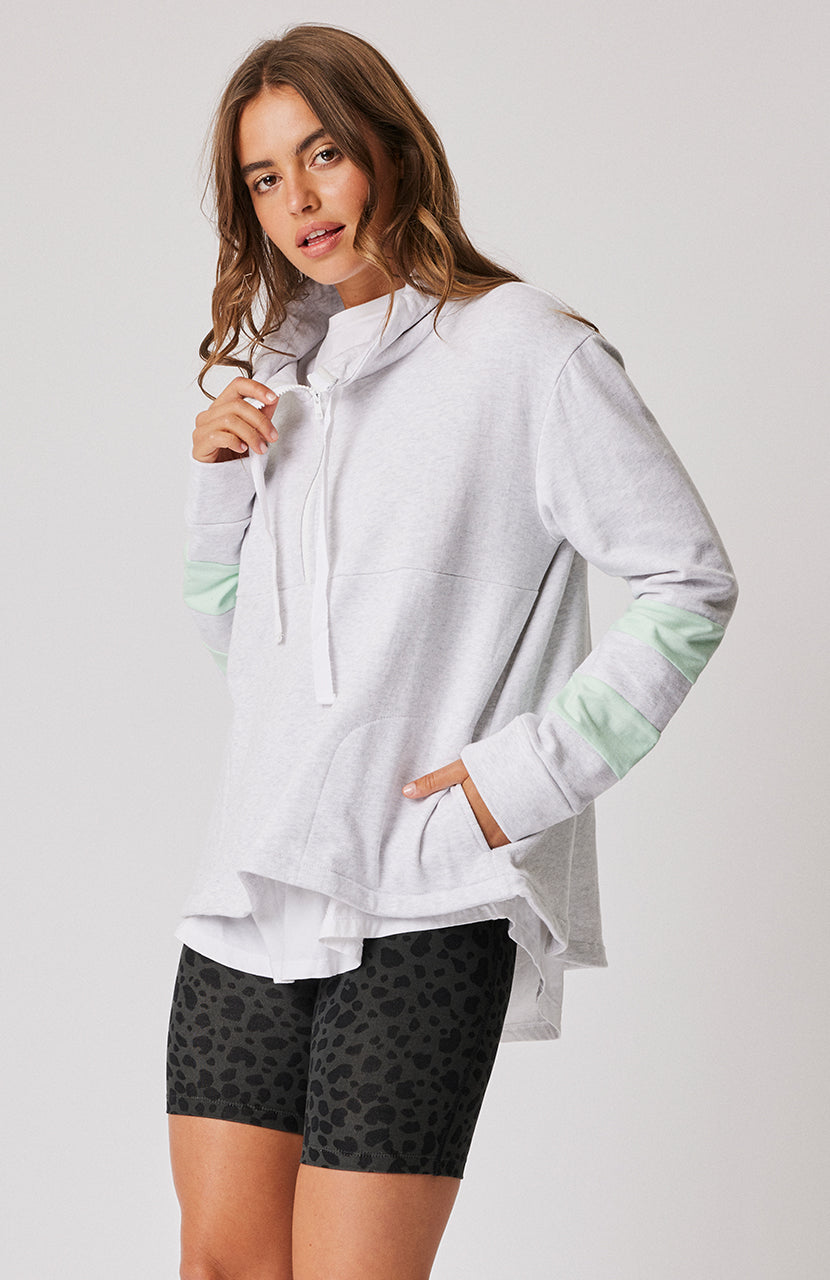 Lucie Half Zip Sweater - Grey Marle