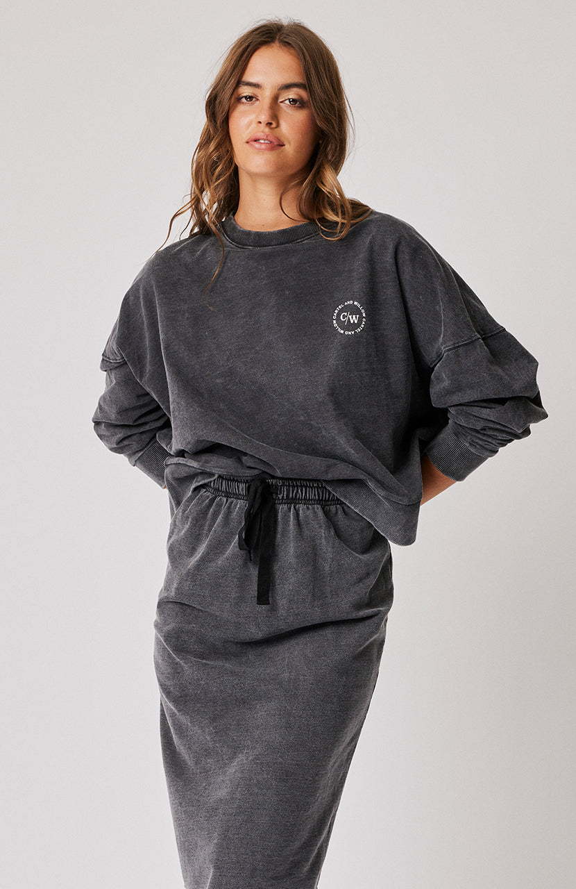 Ivie Sweater - Black Sandwash