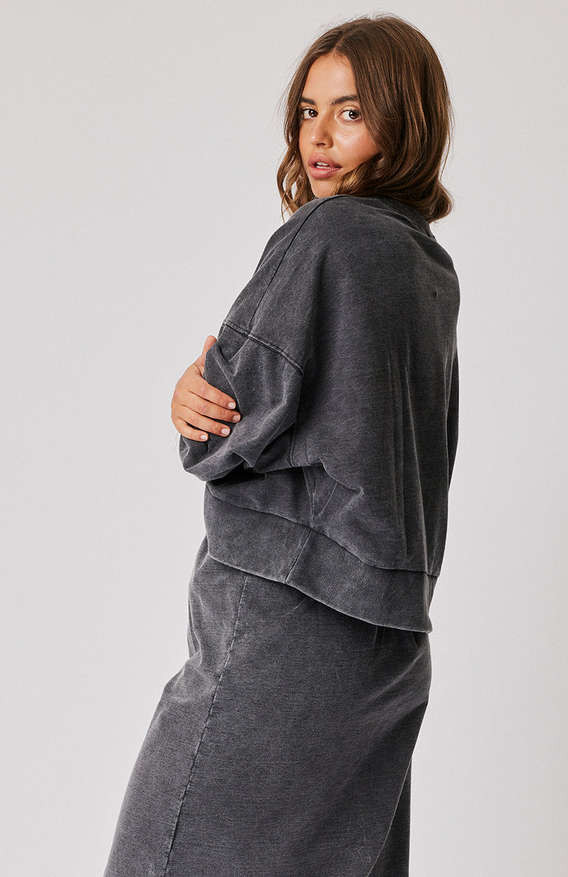 Ivie Sweater - Black Sandwash