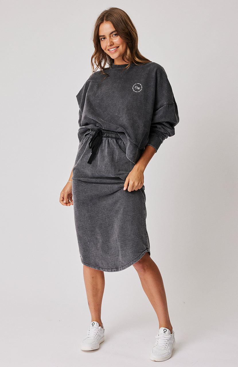 Coco Skirt - Black Sandwash