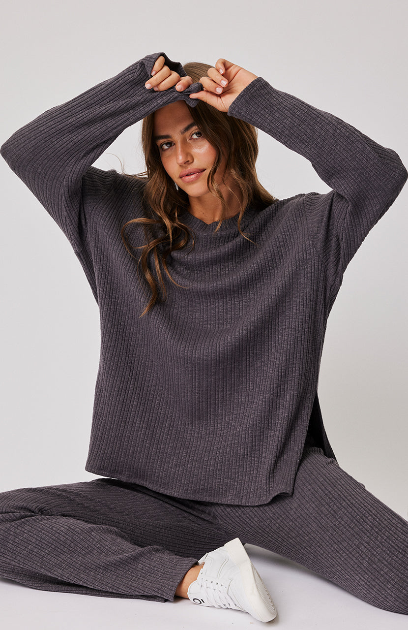 Eva Knit Top - Charcoal Knit