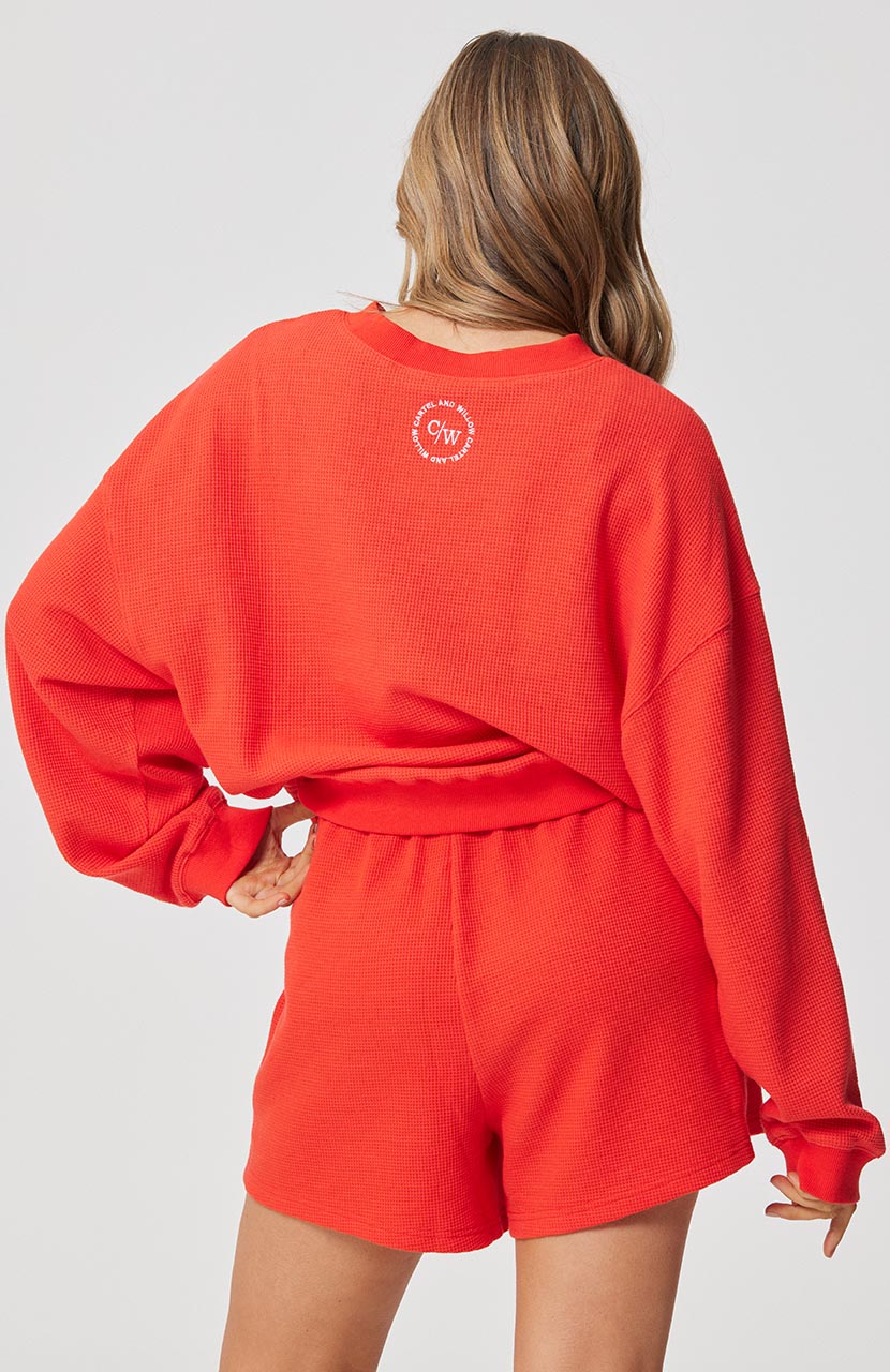Nina Sweater - Sangria Waffle