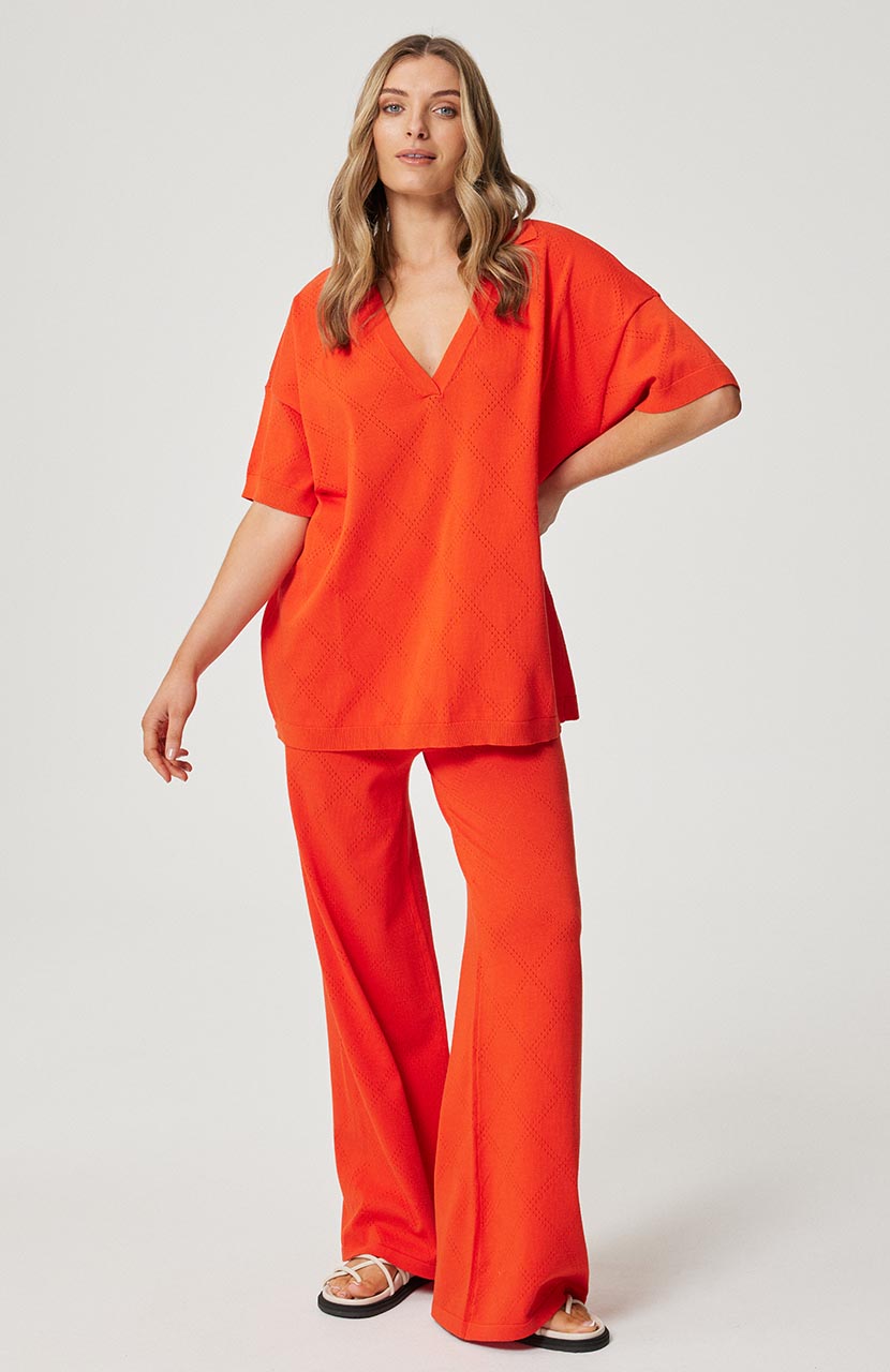 Zarelle Collared Tee - Sangria Knit