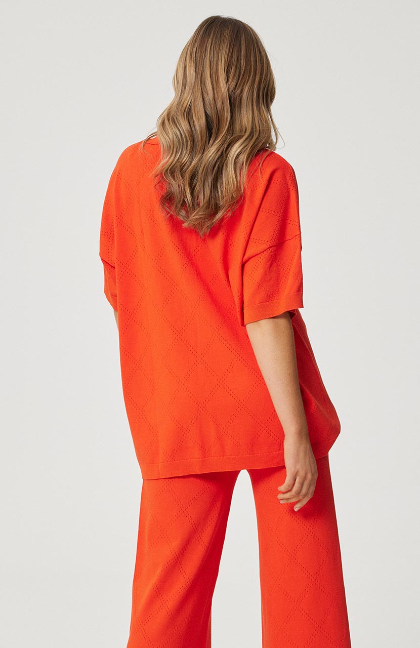 Zarelle Collared Tee - Sangria Knit