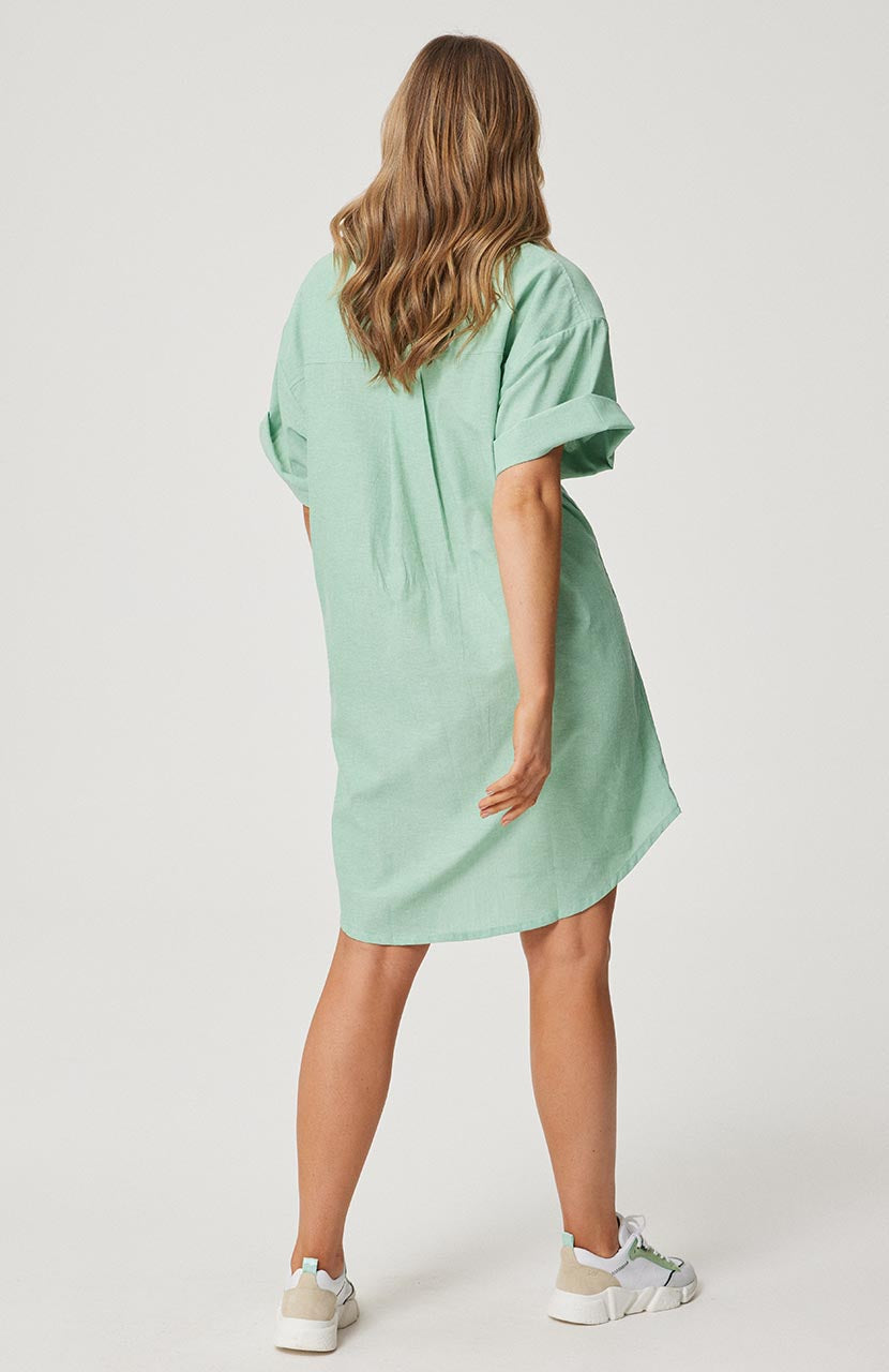 Clare Shirt Dress - Yarn Dyed Jade