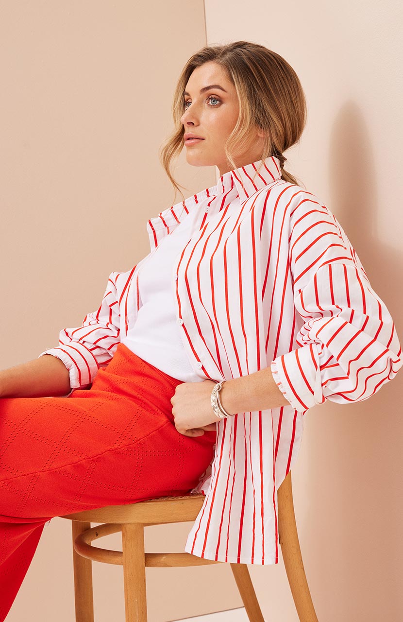 Tammy Shirt - Campari Stripe