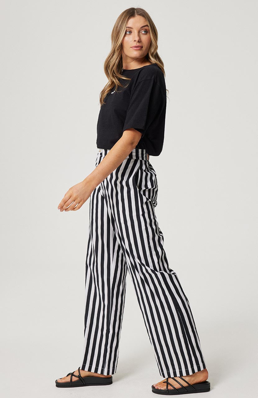Lucy Trouser - Black / White Stripe