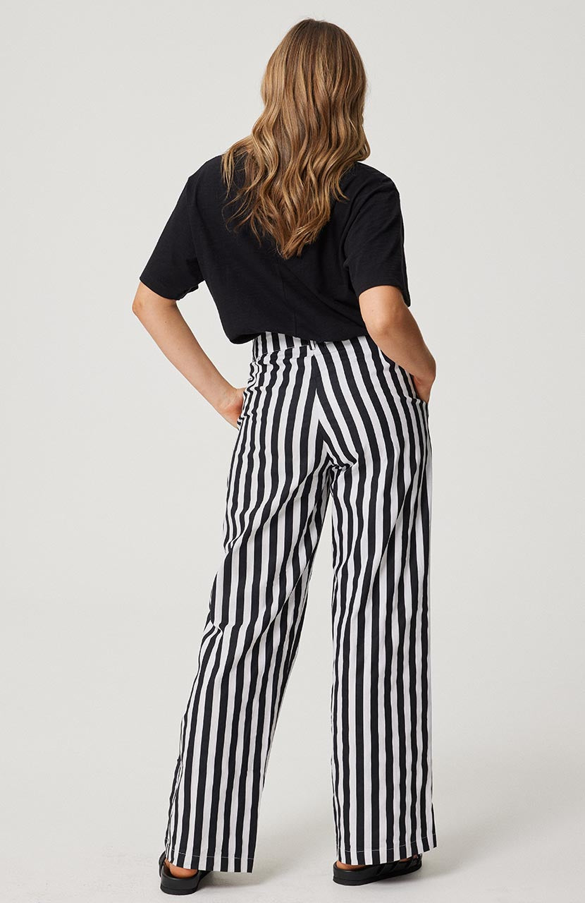 Lucy Trouser - Black / White Stripe