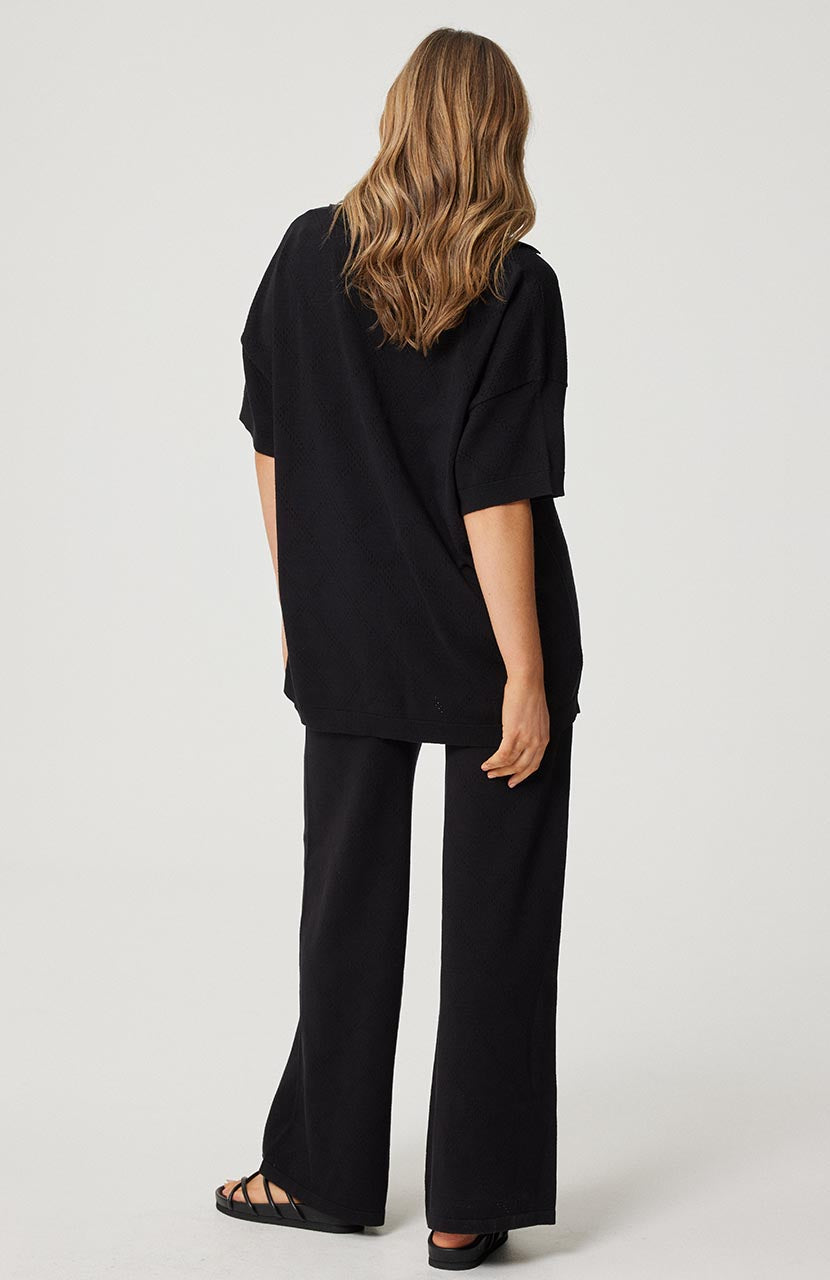 Zarelle Collared Tee - Black Knit