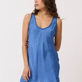 Delilah Tank - Azure Woven Leopard