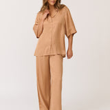 Tully Shirt - Rust Woven Leopard