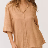 Tully Shirt - Rust Woven Leopard