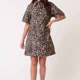 Quinn Dress - Neutral Leopard