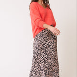 Millie Slip Skirt - Neutral Leopard