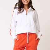 Ezra Sweater - White/ Mandarin