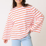 River L/S Top - Mandarin Stripe