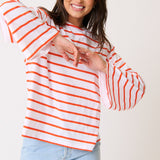 River L/S Top - Mandarin Stripe