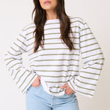 River L/S Top - Khaki Stripe