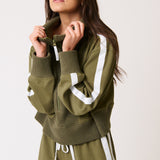 Annie Sweater - Khaki/ White