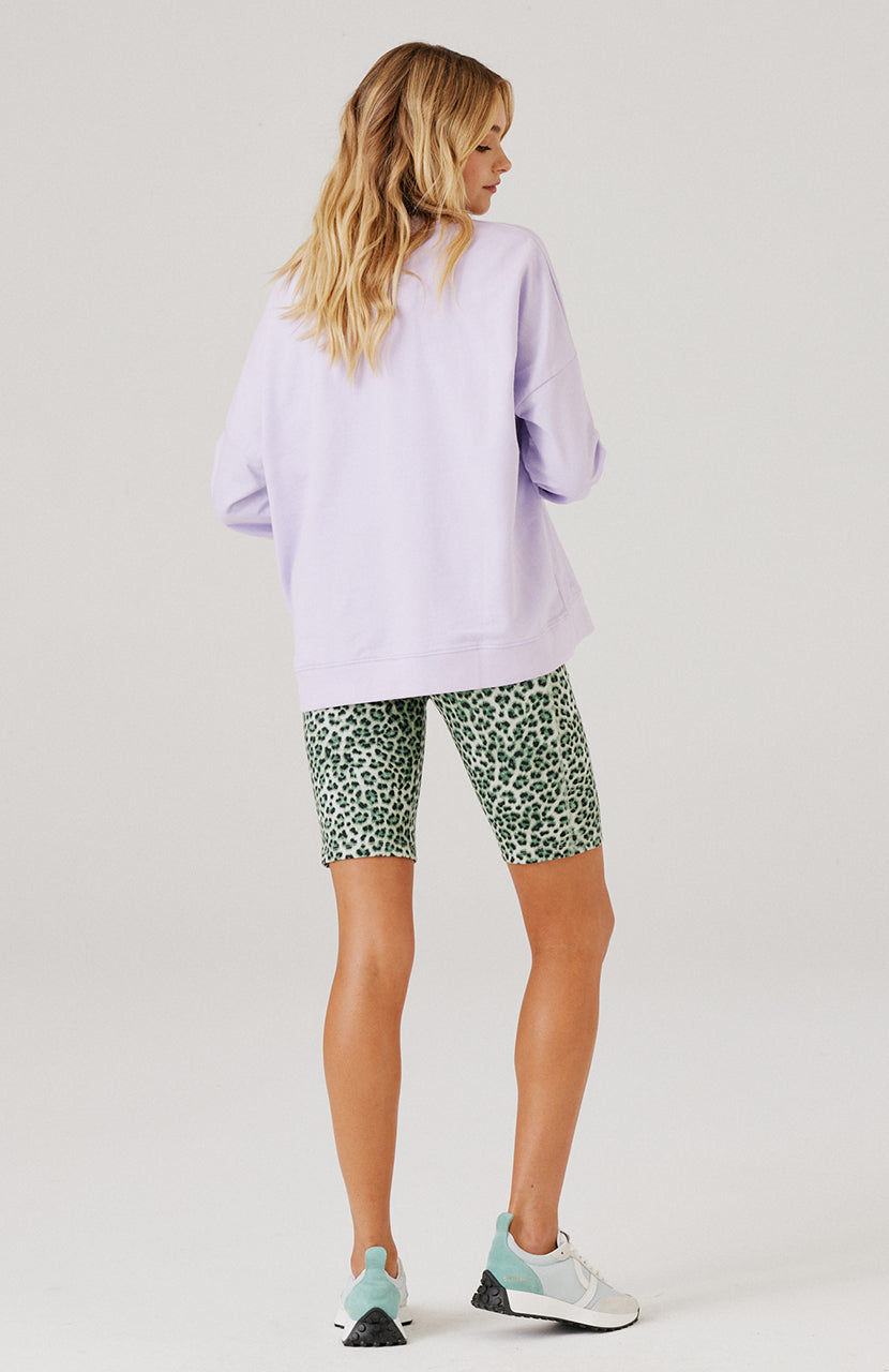 Sofia Bike Short - Sage Leopard