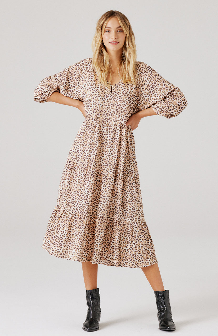 Cali Midi Dress - Mocha Leopard