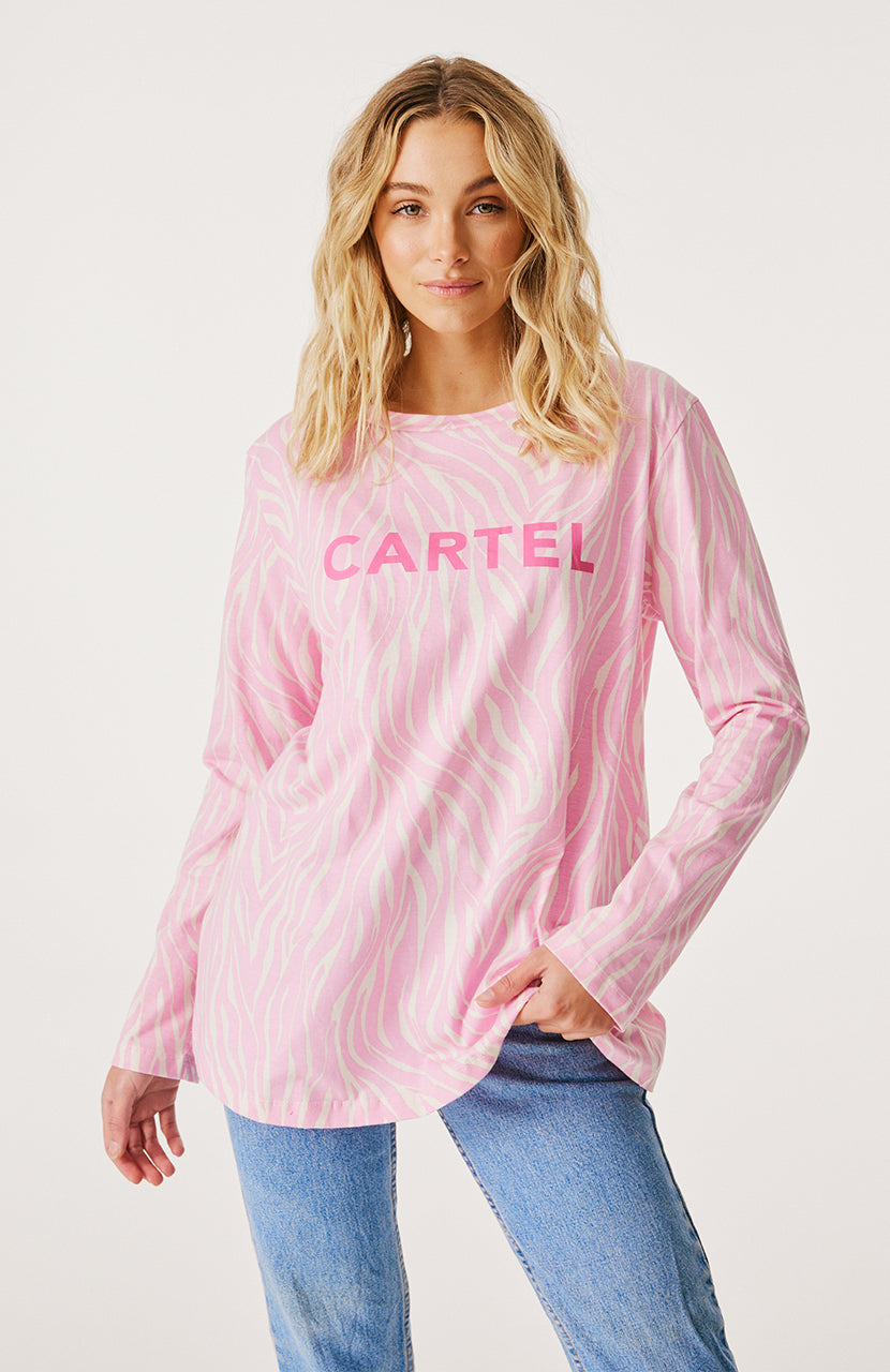 Lola Long Sleeve Top - Sherbet Zebra