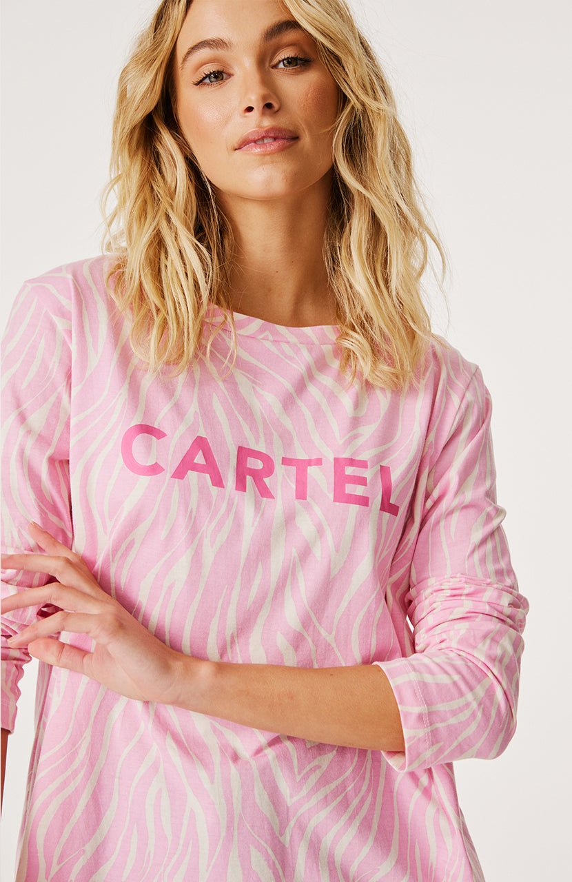 Lola Long Sleeve Top - Sherbet Zebra
