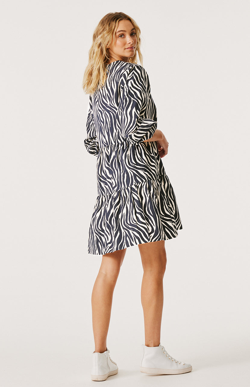 Indianna Mini Dress - Black Zebra
