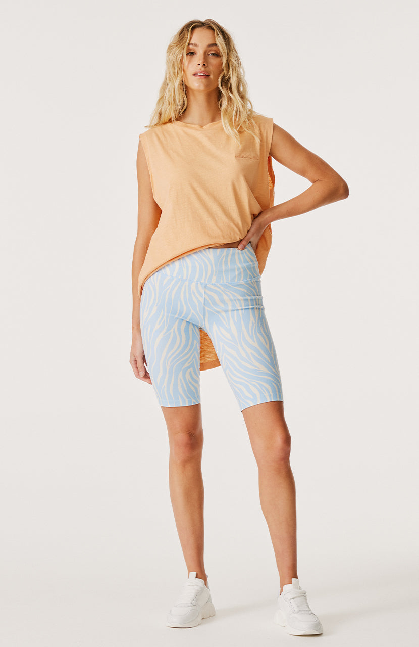 Sofia Bike Short - Ice Blue Zebra