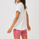 Tia Bike Short - Berry Leopard