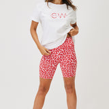 Tia Bike Short - Berry Leopard