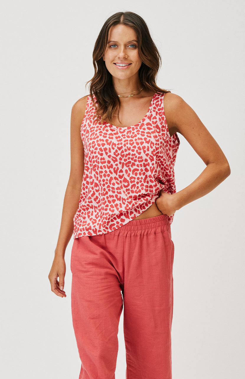 Dee Tank - Berry Leopard