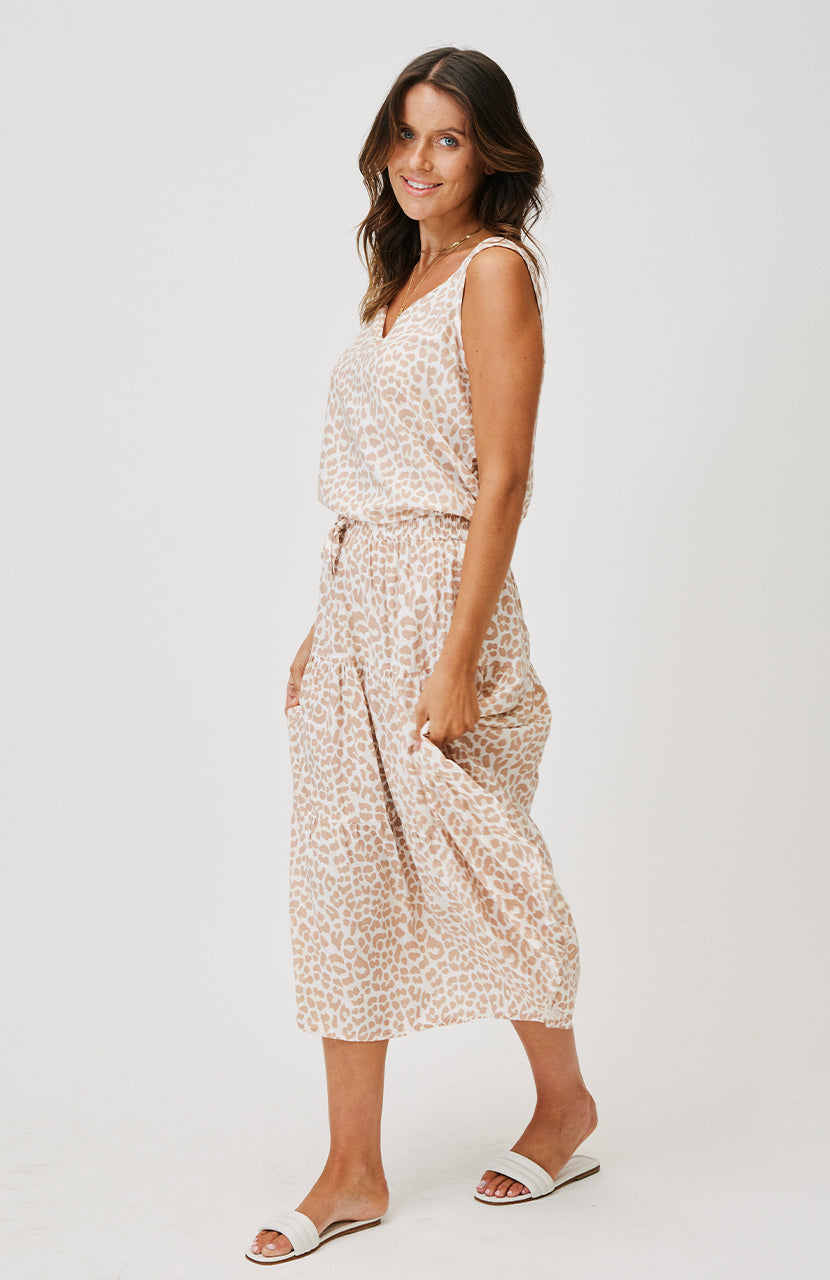 Ruby Midi Skirt - Nude Leopard