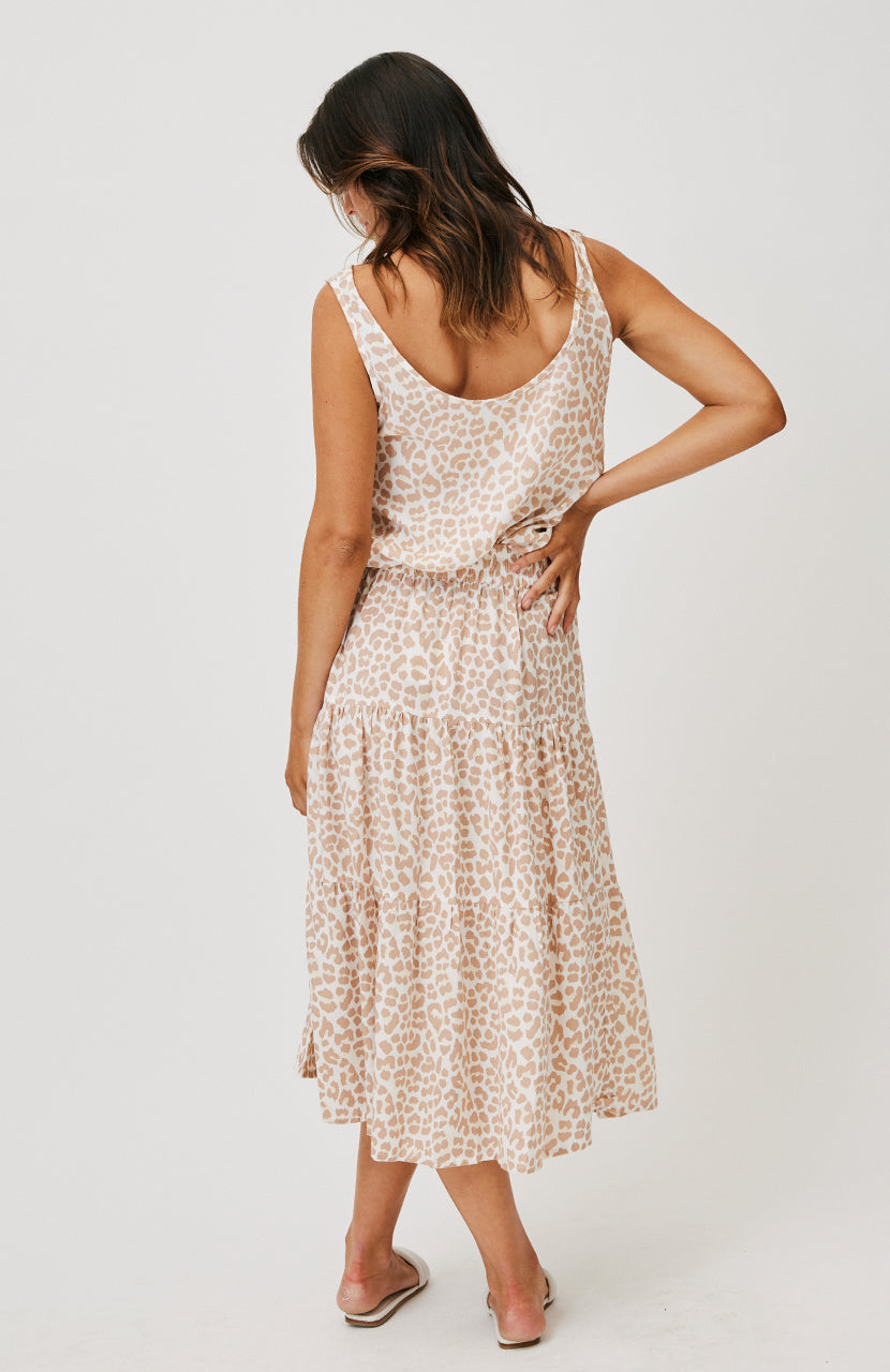Ruby Midi Skirt - Nude Leopard