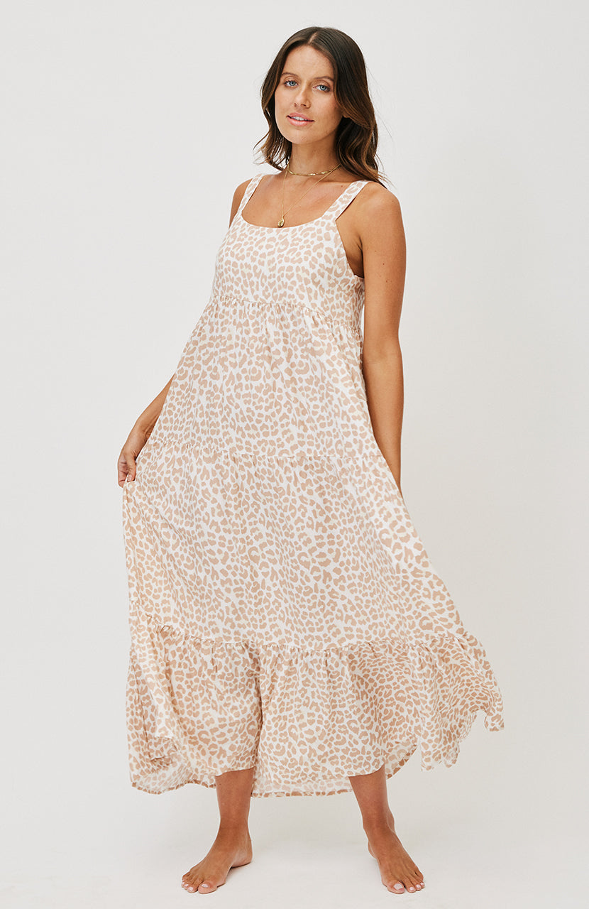 Aria Maxi Dress - Nude Leopard