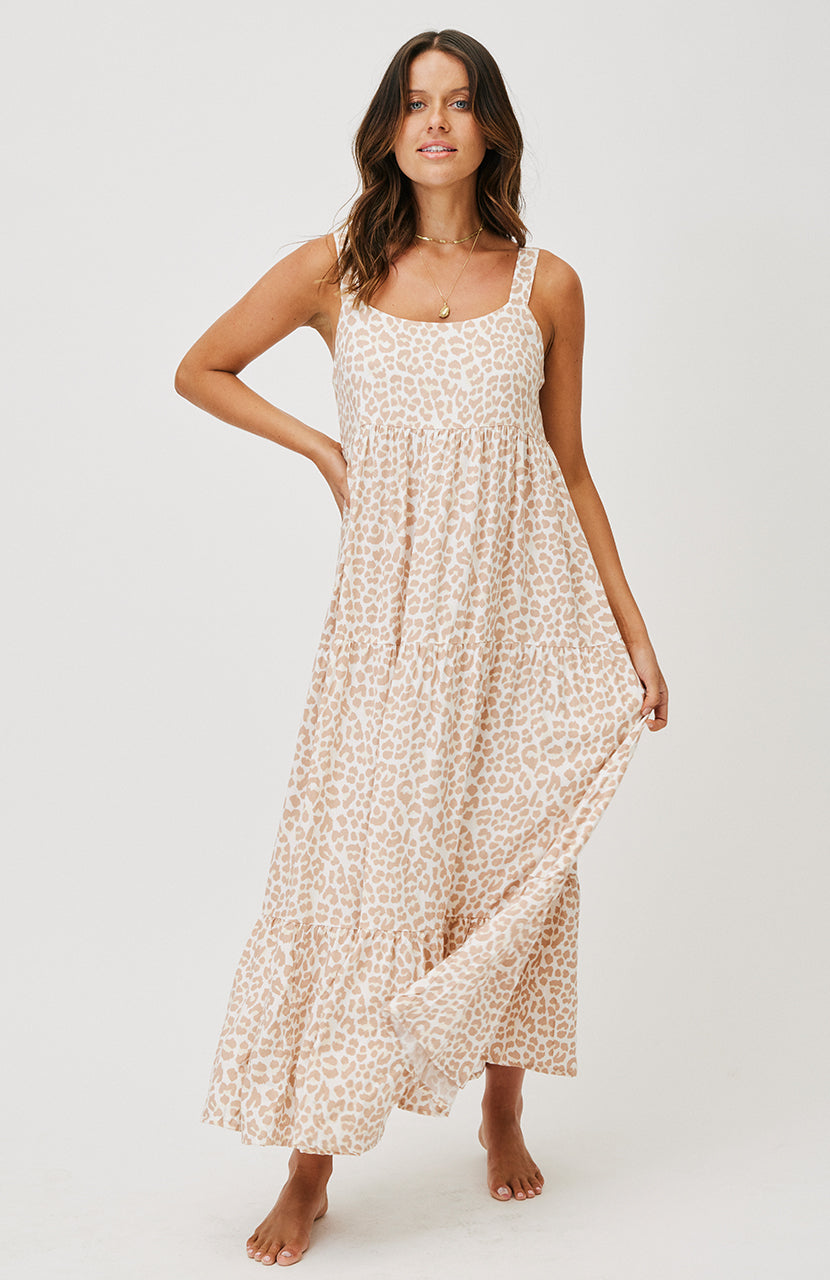 Aria Maxi Dress - Nude Leopard