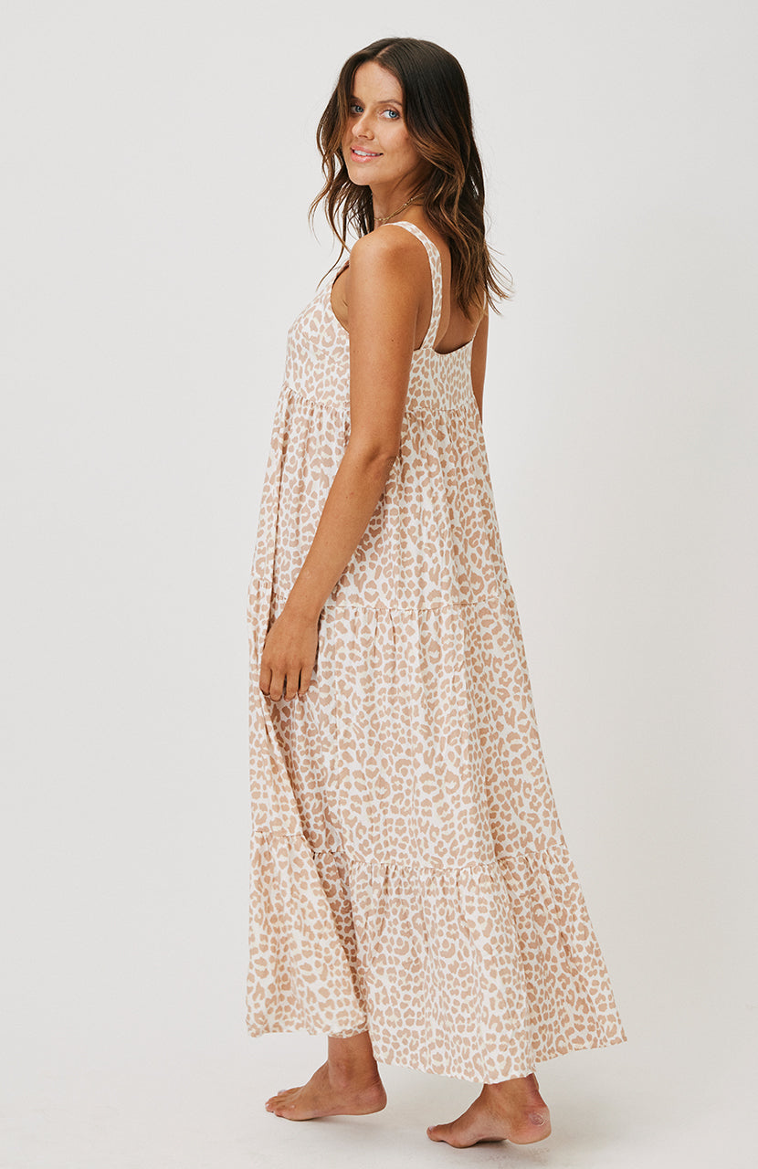 Aria Maxi Dress - Nude Leopard
