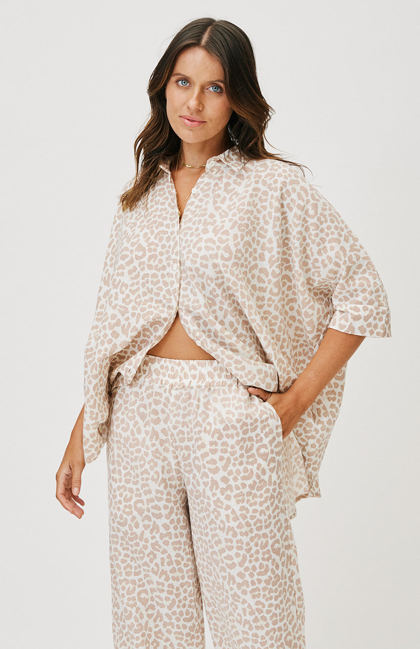 Georgie Shirt - Nude Leopard