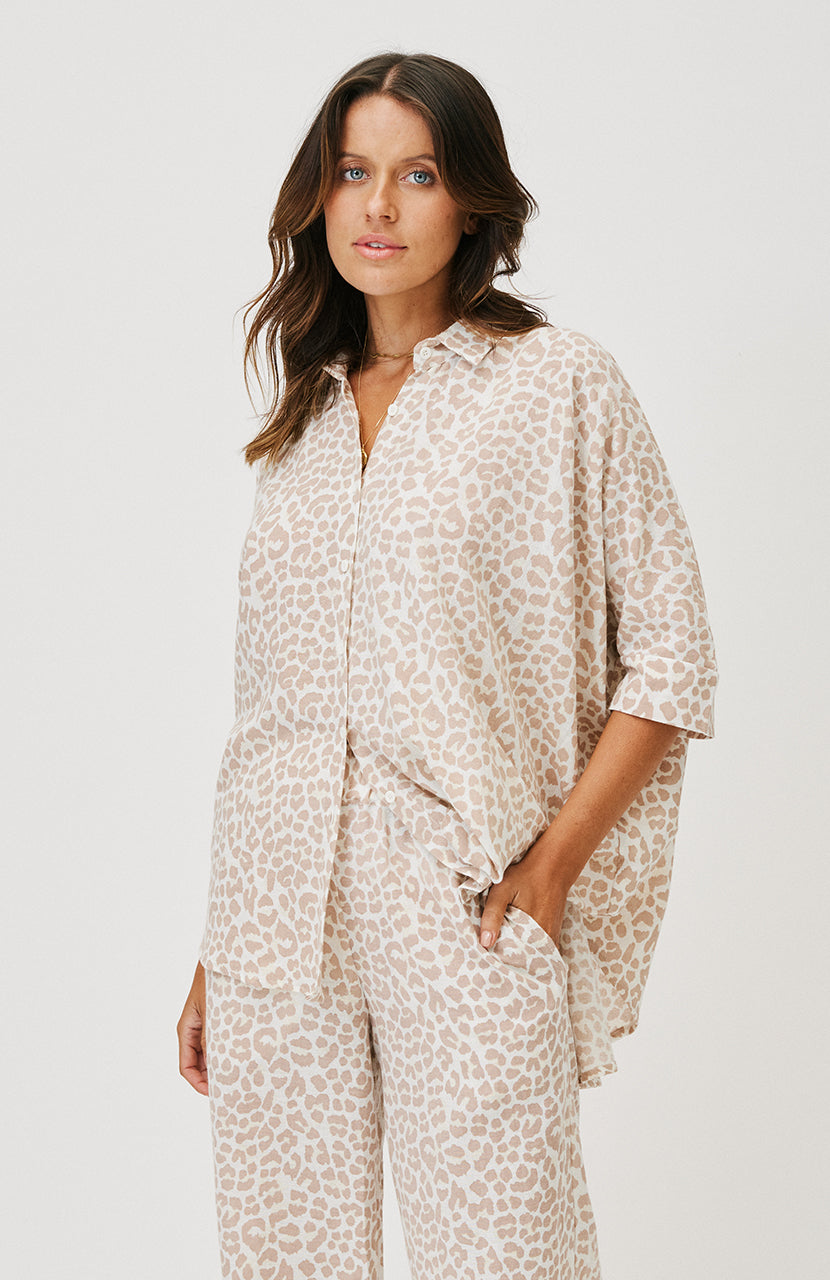 Georgie Shirt - Nude Leopard
