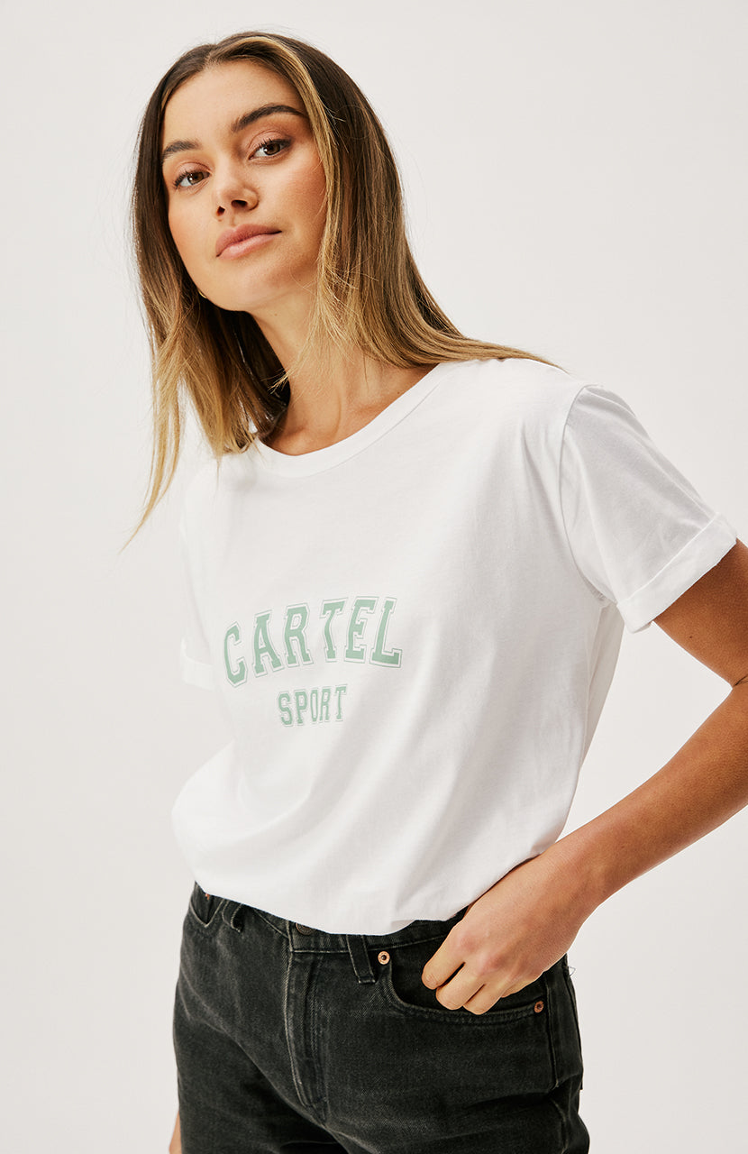Marlo Tee - White/Rosemary