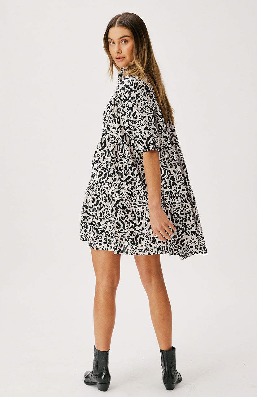 Ellery Mini Dress - Crème Leopard